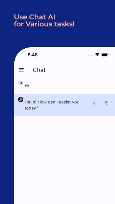 AI Writer Generative AI & Chat Screenshot