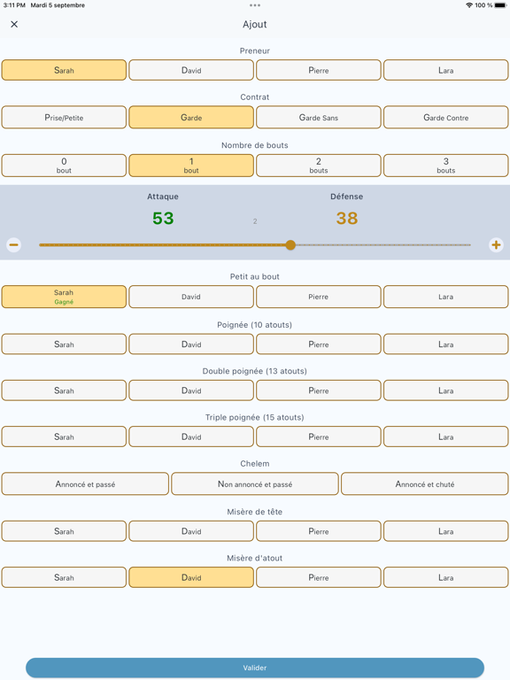 Screenshot #5 pour Compteur de points au Tarot