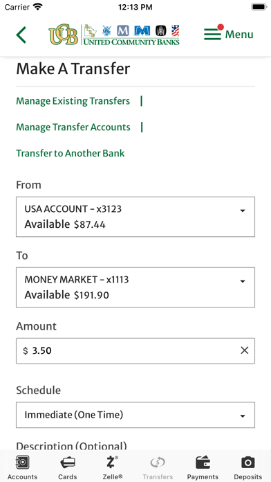 UCB Banks Screenshot
