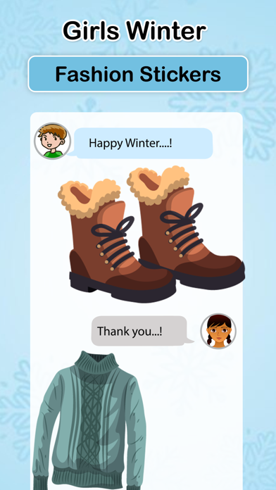 Girls Winter Fashion EMojis Screenshot