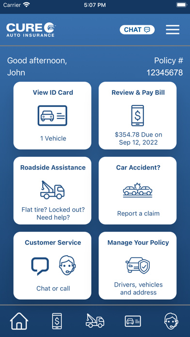 CURE Auto Insurance Screenshot