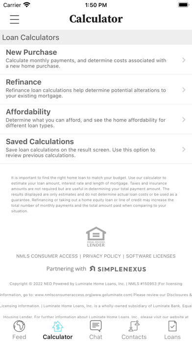 NEO Home Loans Screenshot