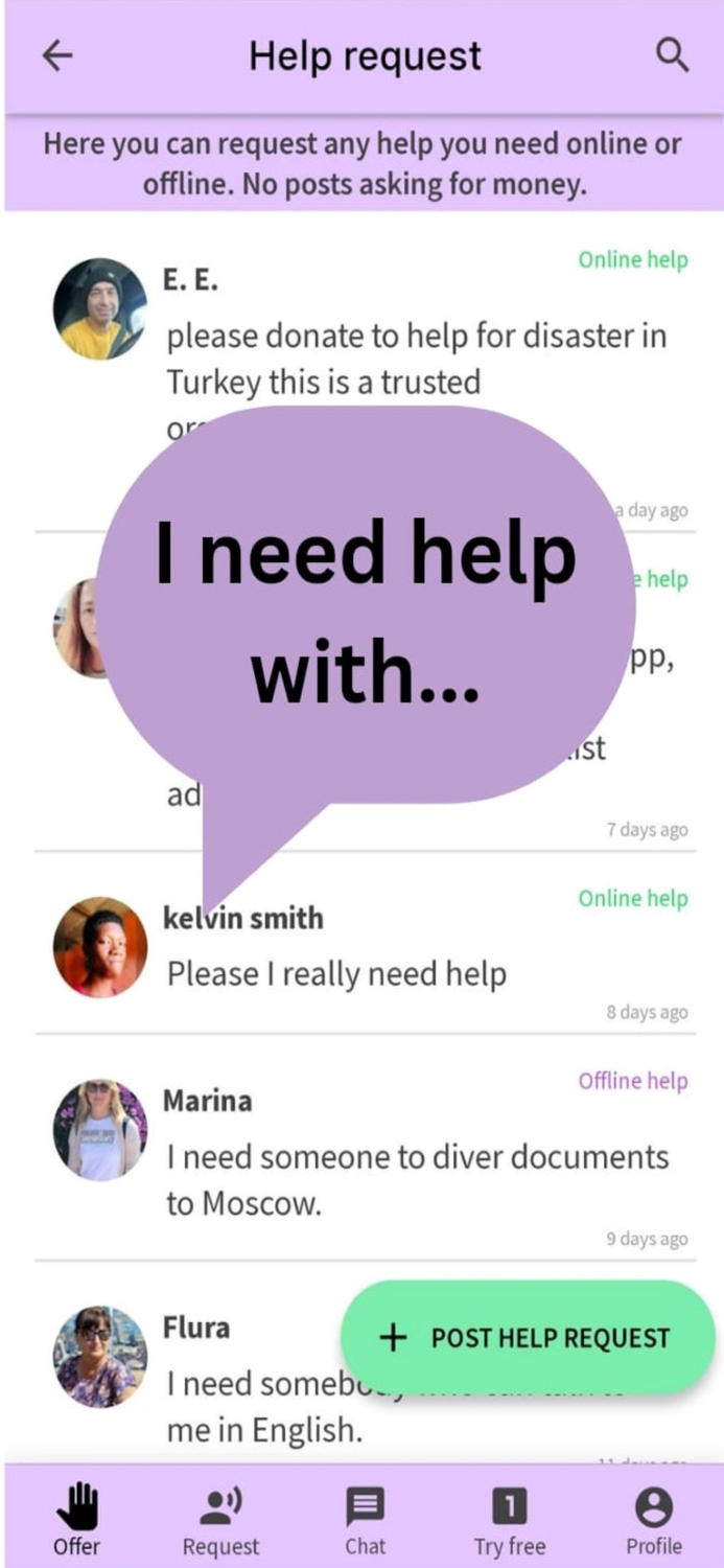 Can help offer accept help
