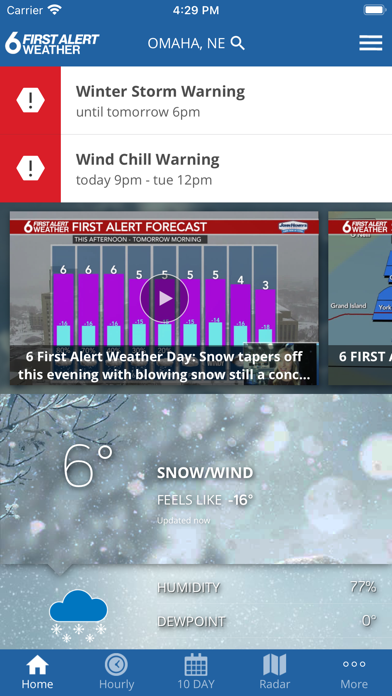 6 News First Alert Weather Screenshot