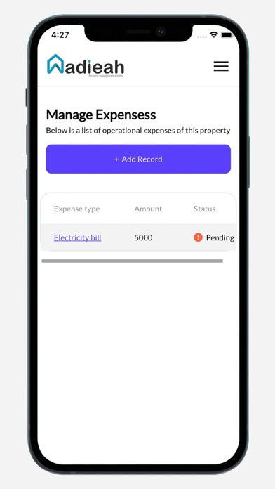 Wadieah: rental management Screenshot