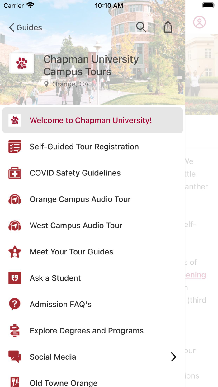 Chapman University Visitors