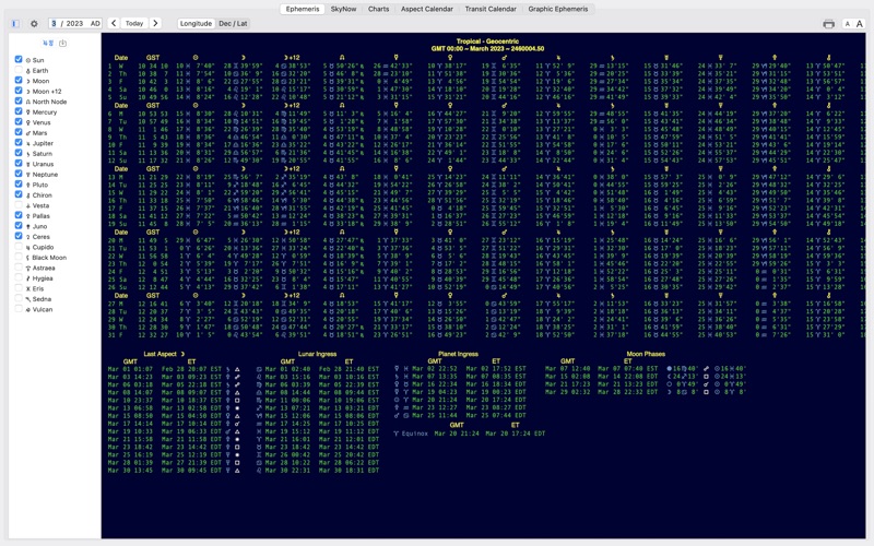 iphemeris astrology iphone screenshot 2