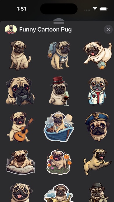 Funny Cartoon Pug Screenshot