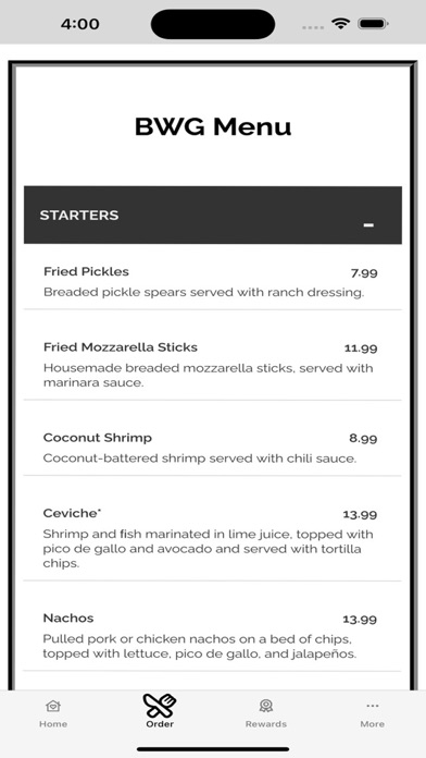 BWG Food Screenshot