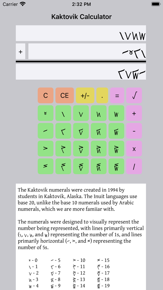 #1. Kaktovik Numeral Calculator (iOS) 由: Anthony Caggiano