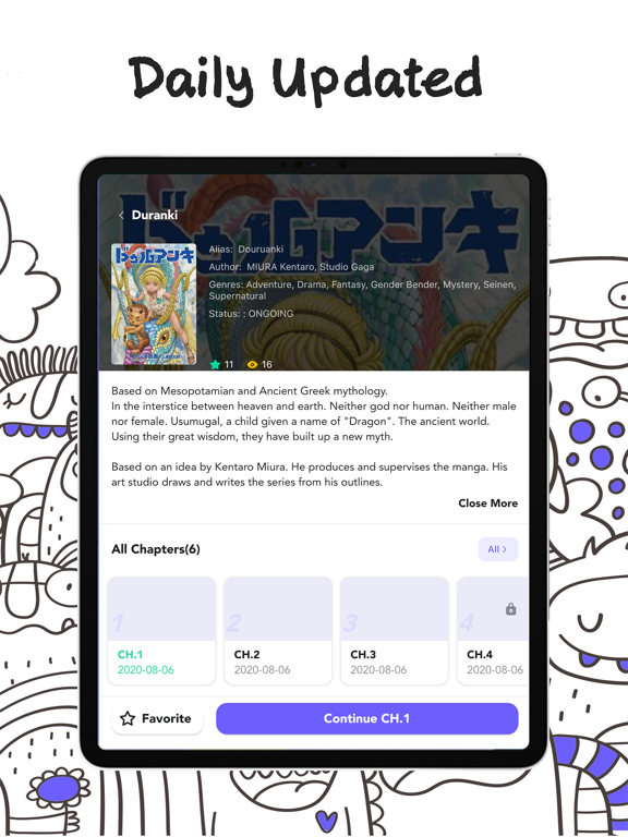 Manga Cans iPad screenshot 2 - Book app