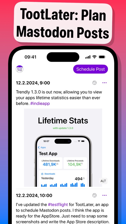 #1. TootLater for Mastodon (macOS) 由: Mika Kruschel