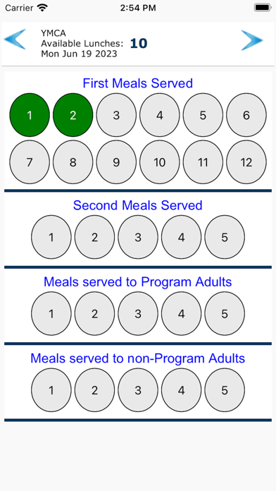 Meal Count Screenshot