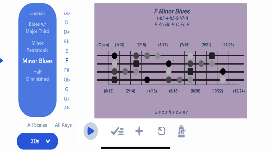 #7. Jazzhacker Scales for 4x Bass (iOS) 由: Jazzhacker LLC
