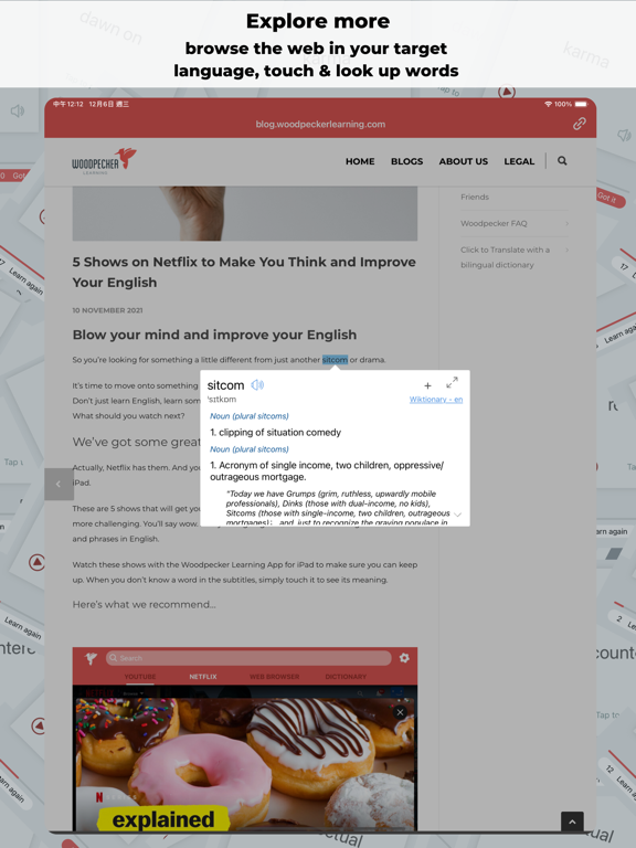 Woodpecker - Language Learning iPad screenshot 7 - Education app