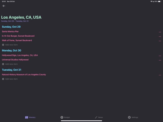Trip Trove! iPad screenshot 4 - Travel app