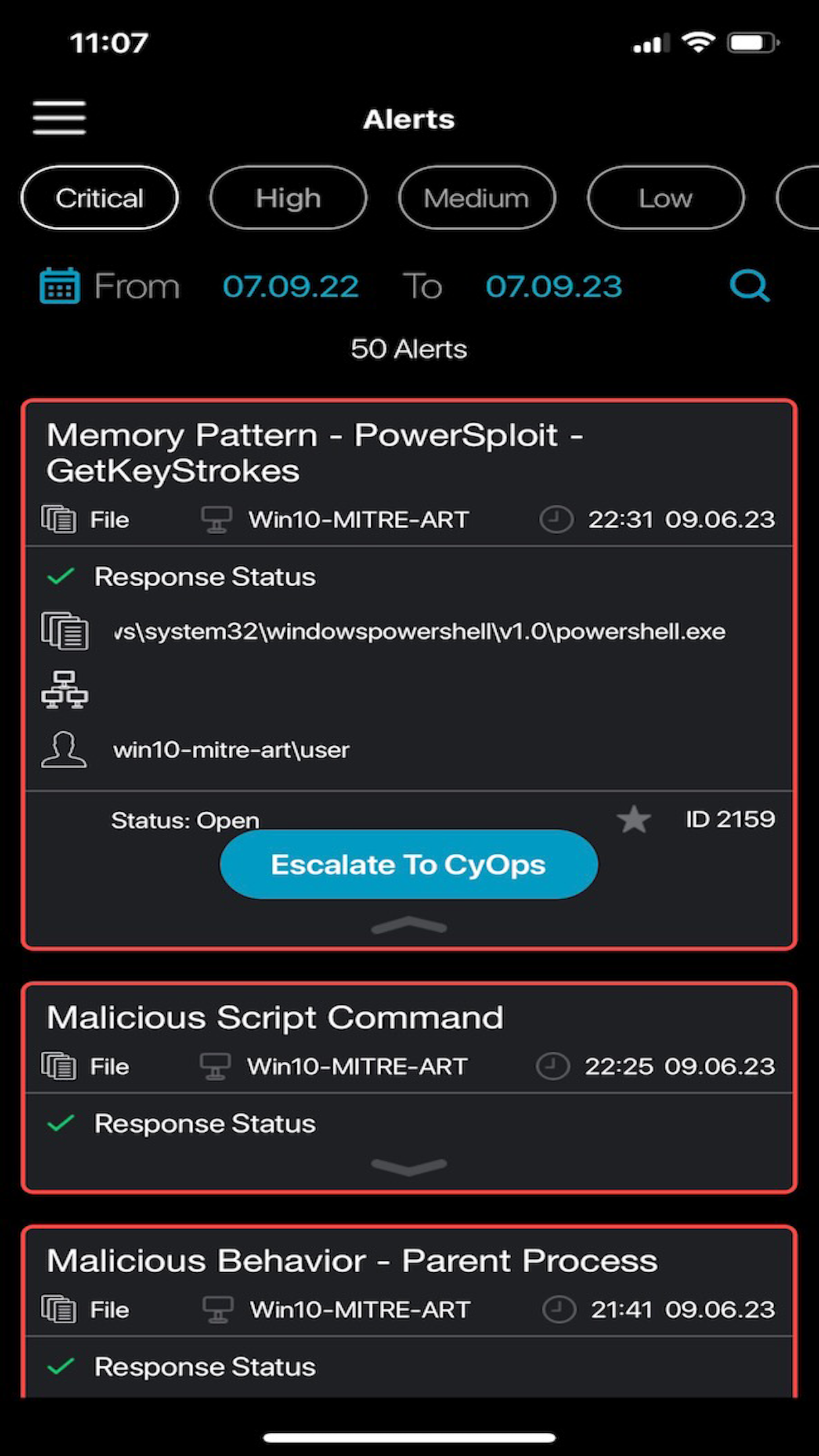 Cynet Dashboard