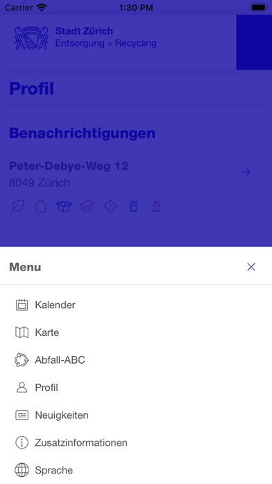 Entsorgung + Recycling Zürich Screenshot