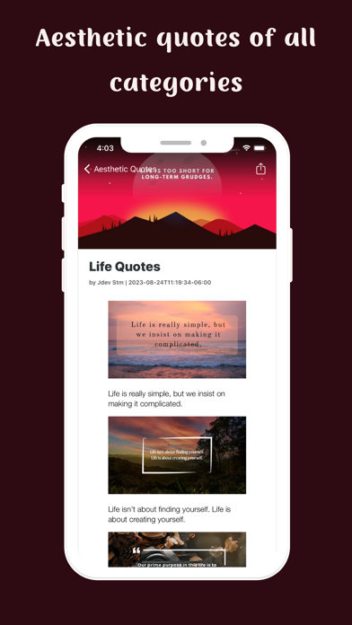 Aesthetic Quotes Screenshot