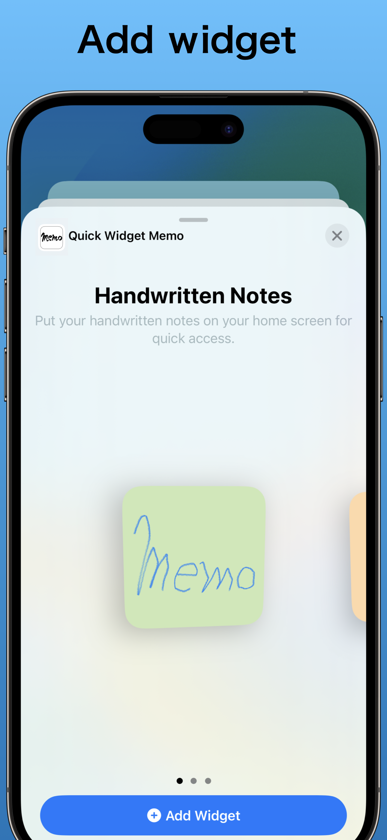 Quick Widget Memo