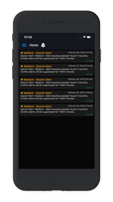 LERTR mobile alerting app Screenshot