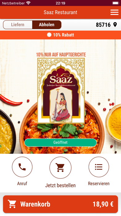 Saaz Restaurant Screenshot