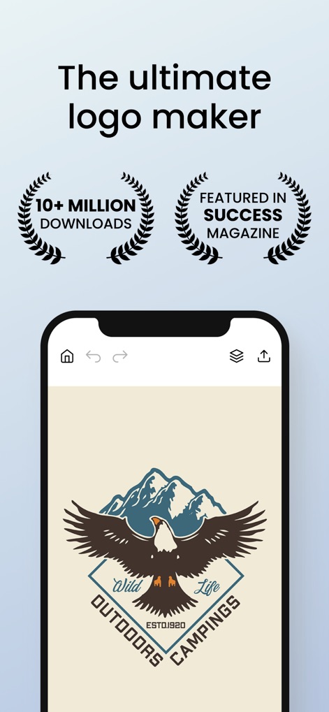 Logo Maker, Design Creator. - このアプリは、1000万以上のダウンロード実績と成功雑誌での紹介により、その高い評価と人気を証明しています。