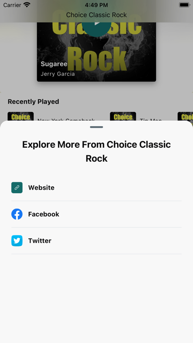 Choice Classic Rock iPhone screenshot 3 - Music app