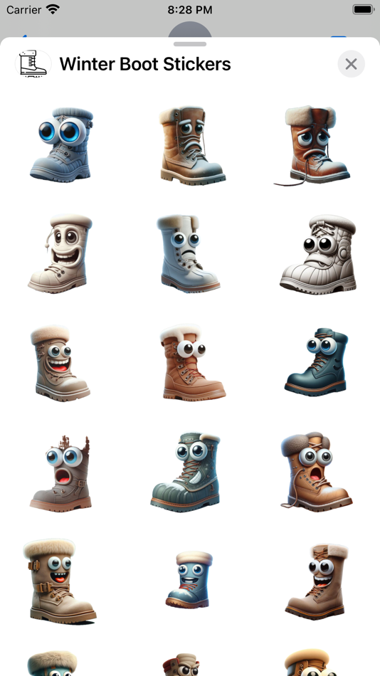 #2. Winter Boot Stickers (iOS) Podle: Paul Scott