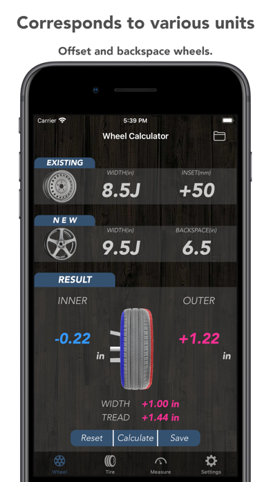 Screenshot #2 pour Tire Calculator (Offset&Speed)