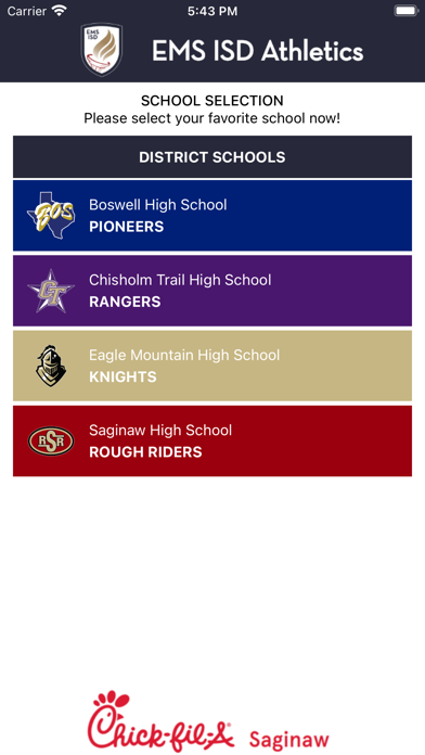 EMS ISD Athletics Screenshot