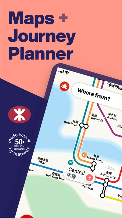 Hong Kong Metro Map & Routing Screenshot
