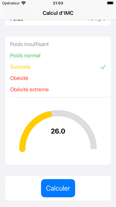 imc calculateur Screenshot