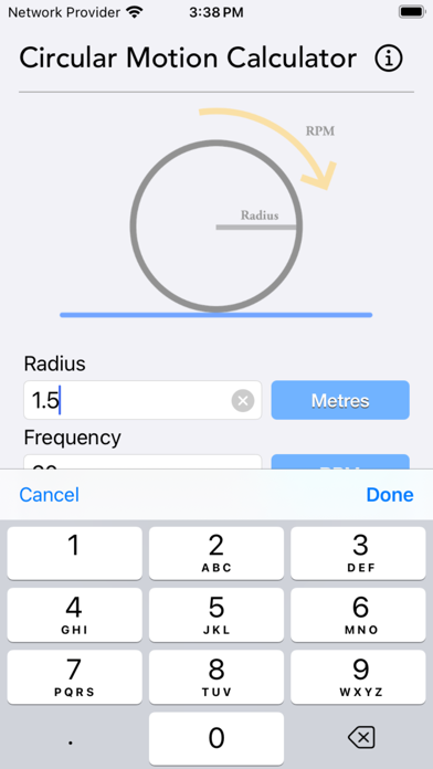 Circular Motion Calculator Screenshot
