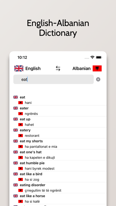 Albanian-English Dictionary Screenshot
