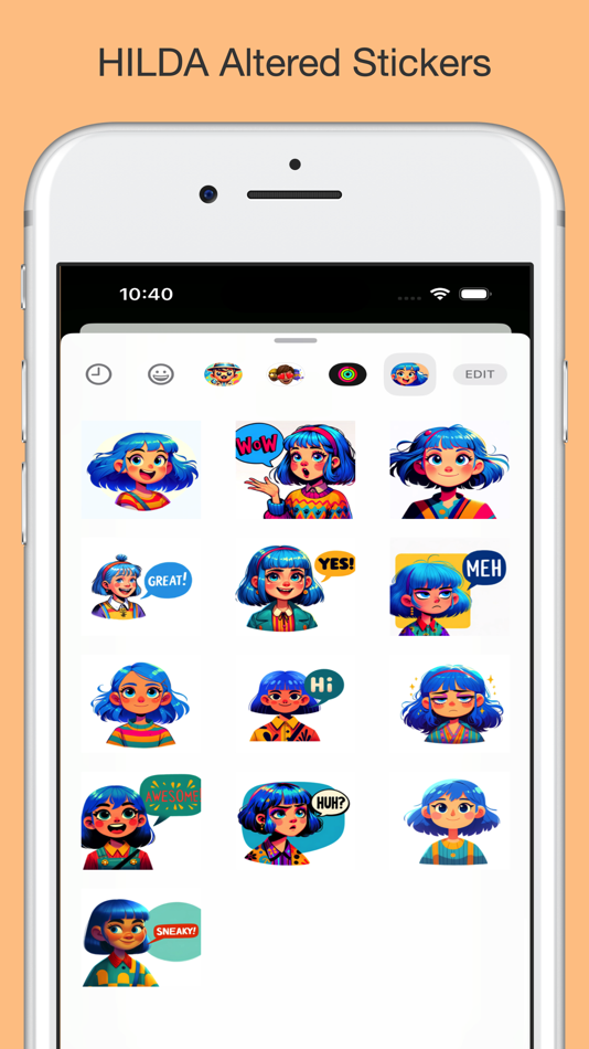 #4. Hilda Altered Stickers (iOS) 由: MULTITECHNIQUE BUSINESS COMAPNUY INVESTMENT