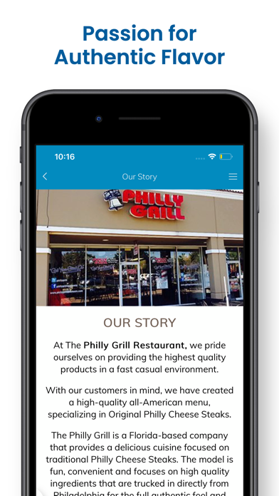 Philly Grill App Screenshot