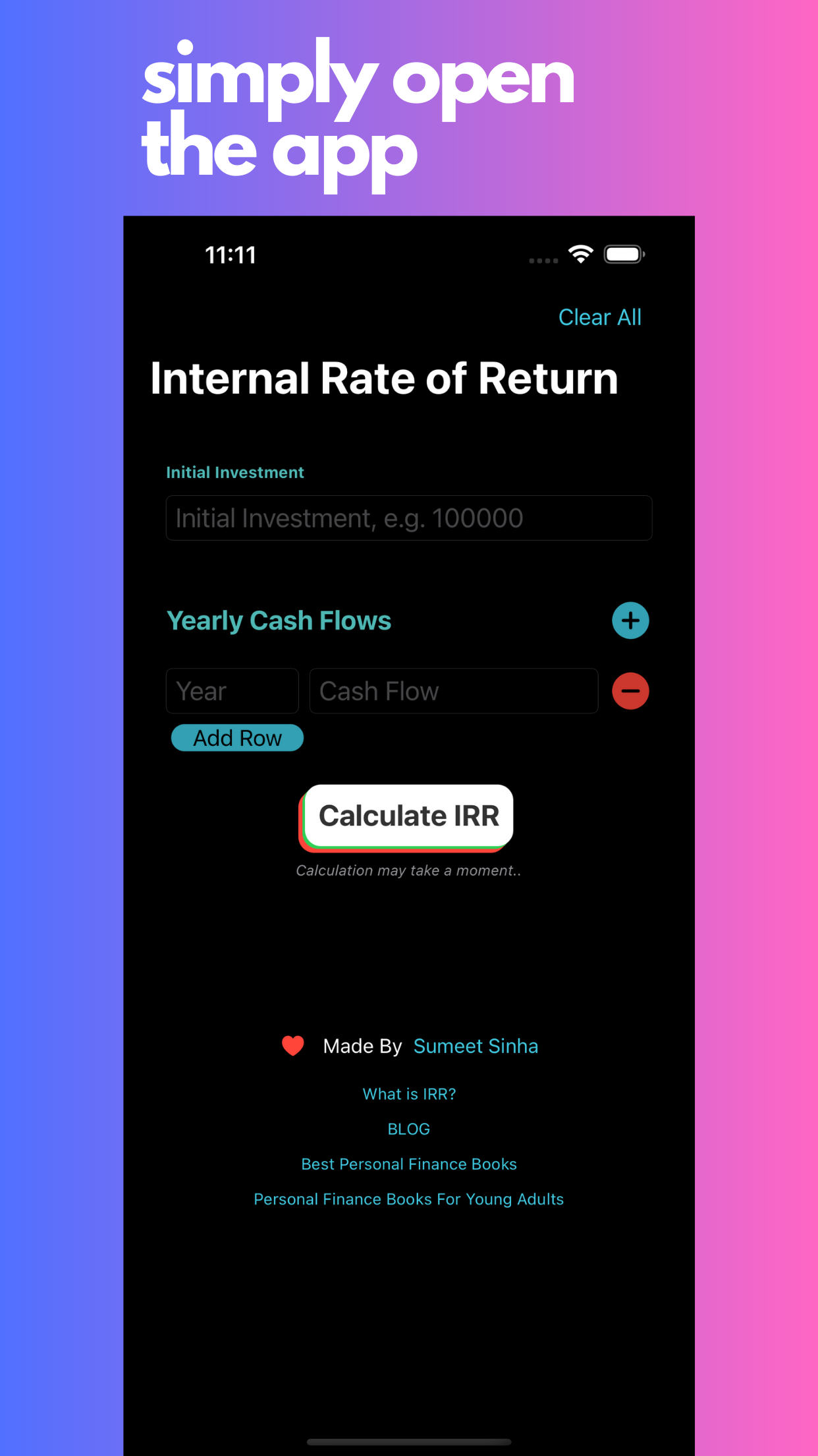 IRR Calculator