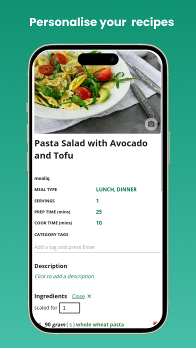 Model My Lifestyle - Meals Screenshot