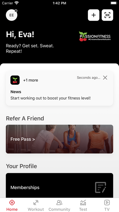 Passion Fitness. Screenshot