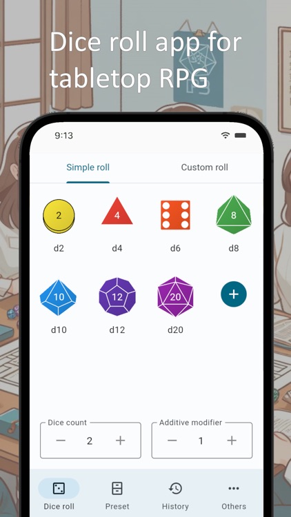 Saving roll : Dice roller app