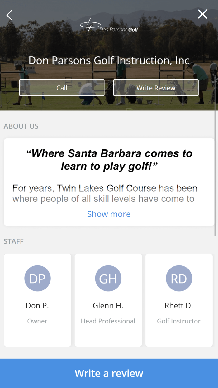 Don Parsons Golf Instruction