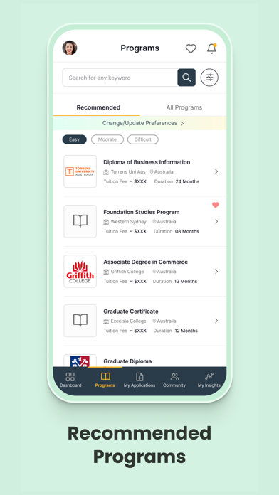 Dfavo-Study Abroad Platform Screenshot