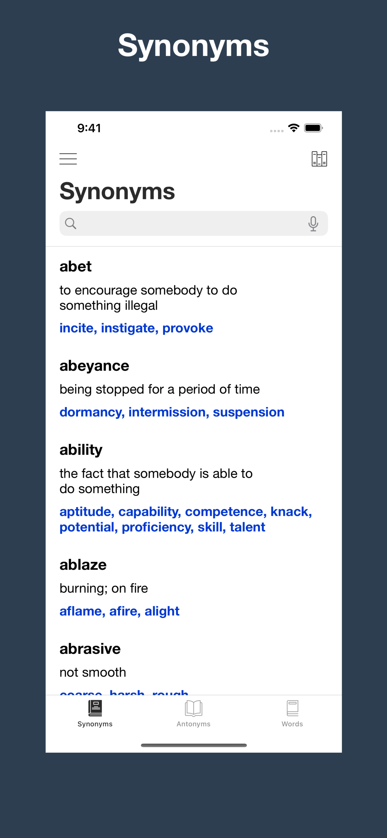 English Synonym and Antonym