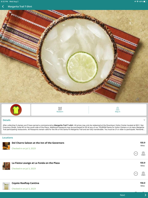 Santa Fe Margarita Trail iPad screenshot 5 - Food & Drink app