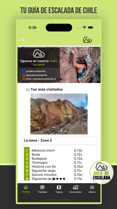 Guía de Escalada Chile Screenshot