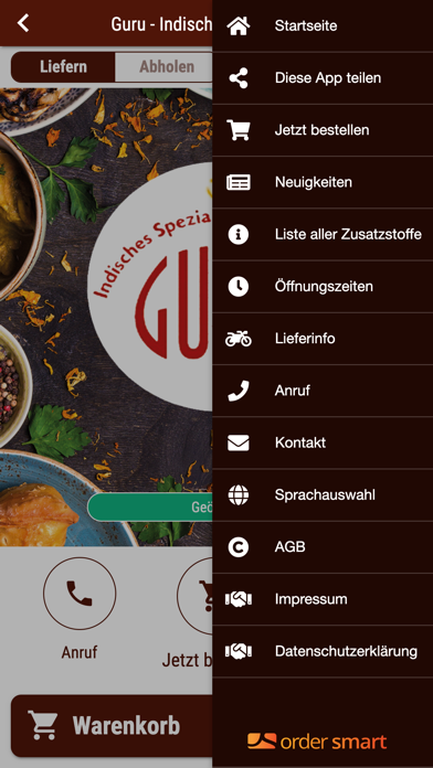 Guru - Indische Spezialitäten Screenshot