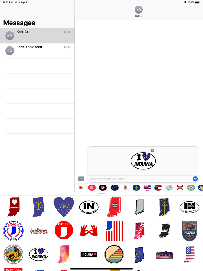 Indiana emoji - USA stickers