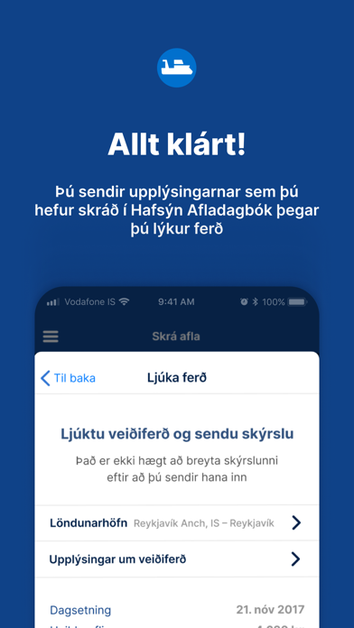 Afladagbók Screenshot