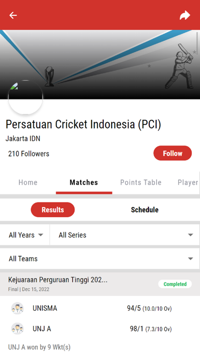 Persatuan Cricket Indonesia Screenshot